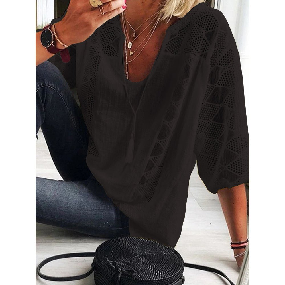 Gloria | Openwork Boho Blouse