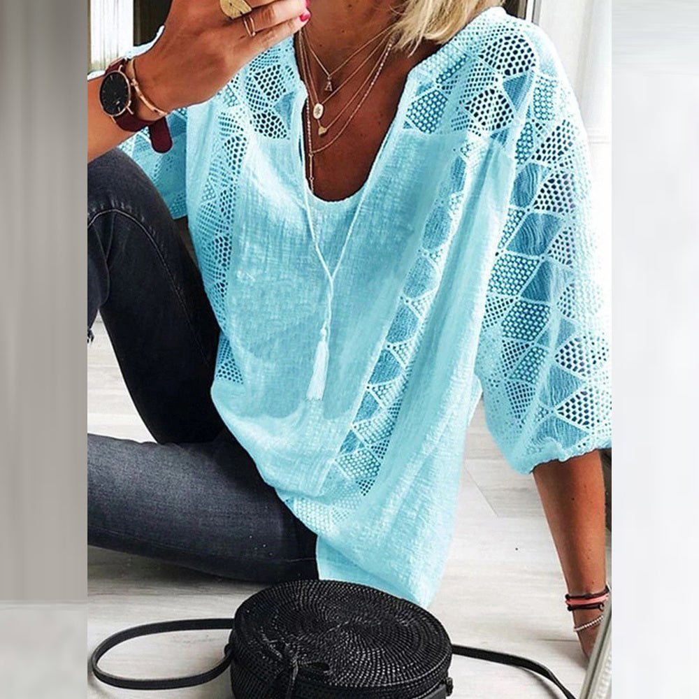 Gloria | Openwork Boho Blouse