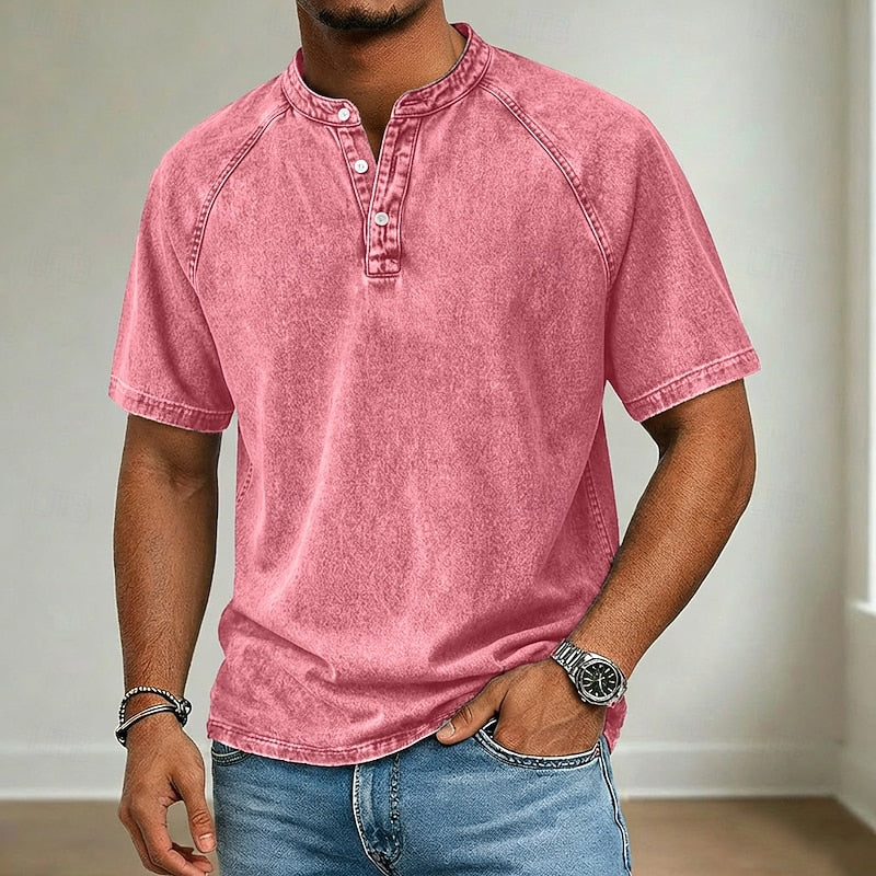 Owen | Washed Henley Shirt