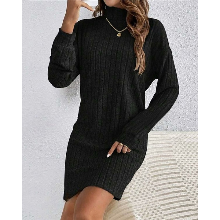 Willow | Soft Ribbed High-Neck Jumper Dress