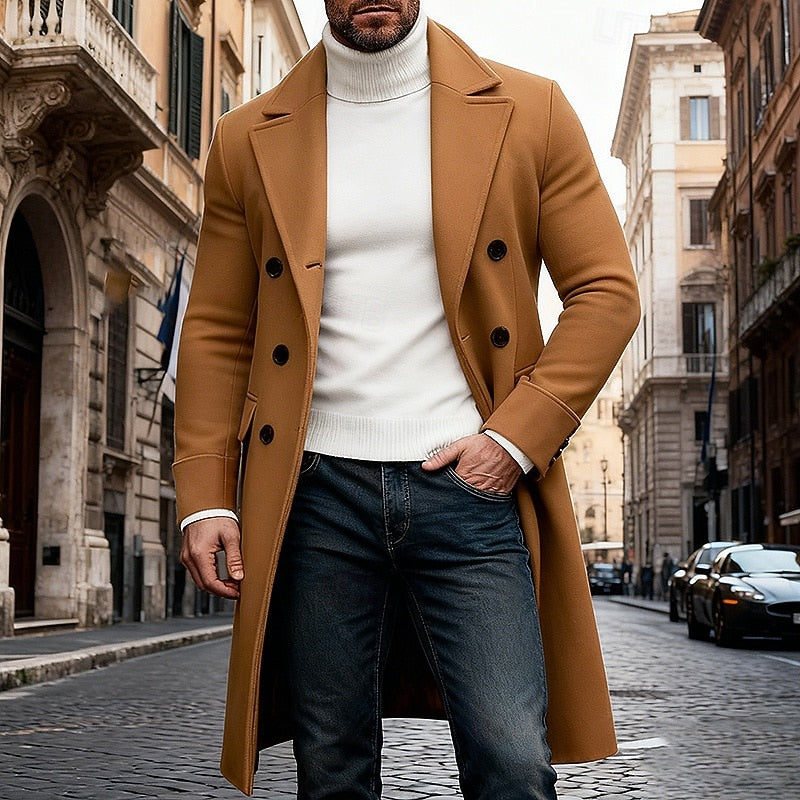 Spencer | Classic Double-Breasted Long Coat