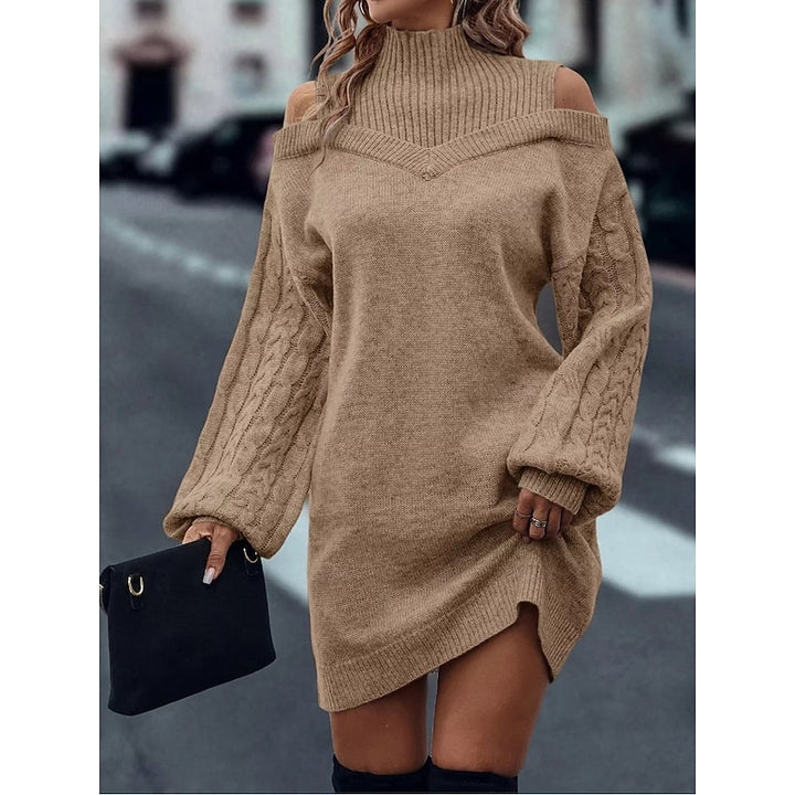 Meredith | Cold-Shoulder Turtleneck Dress
