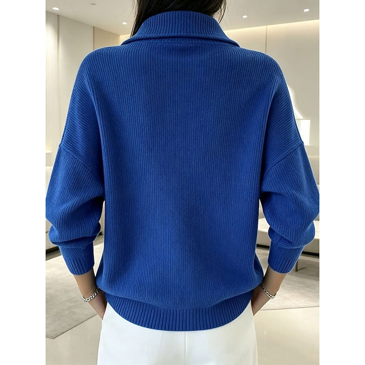 Elsie | Zip-Neck Stand Collar Pullover