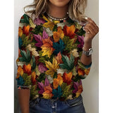 Marlena | Autumn Leaf Print Top