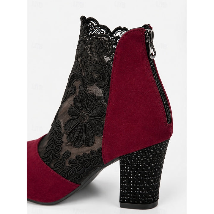Ophelia | Floral Lace Ankle Boots