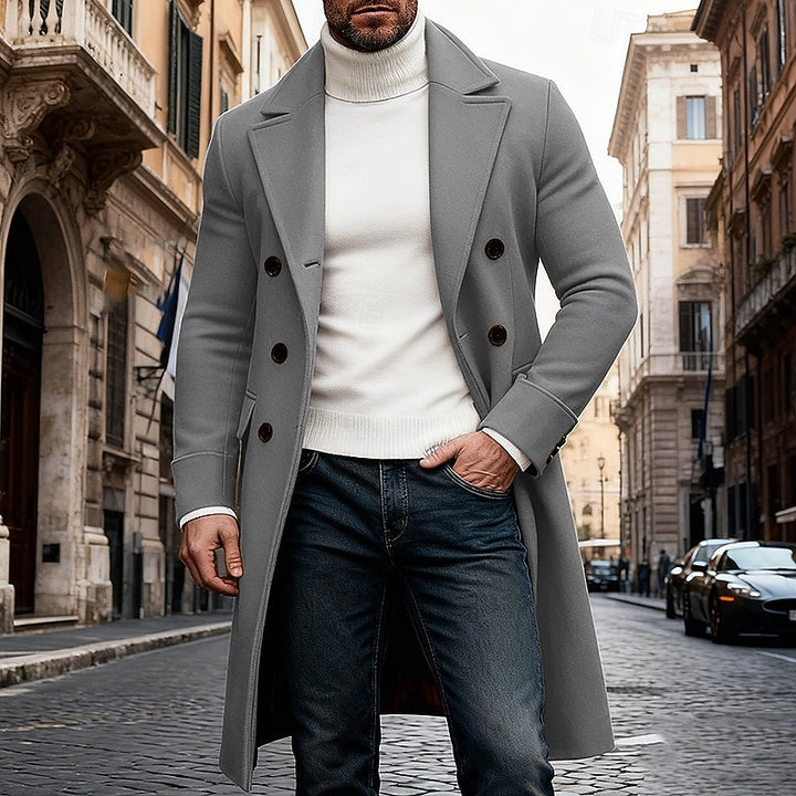 Spencer | Classic Double-Breasted Long Coat