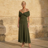 Lorelei | Off-Shoulder Draped Maxi Dress