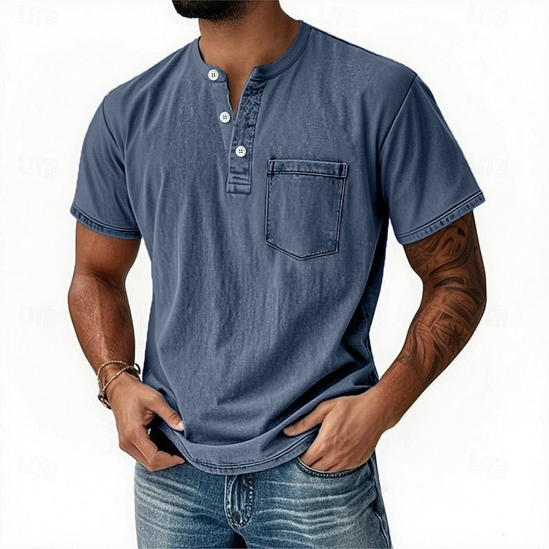 Rhys | Vintage Short-Sleeve Henley Shirt