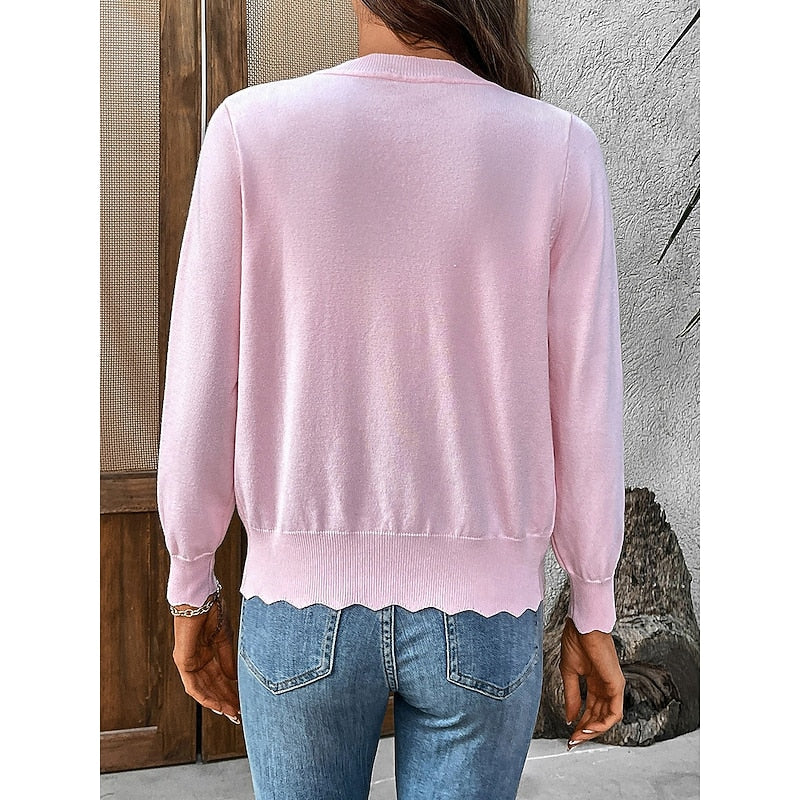 Sabrina | Scalloped Button-Front Cardigan