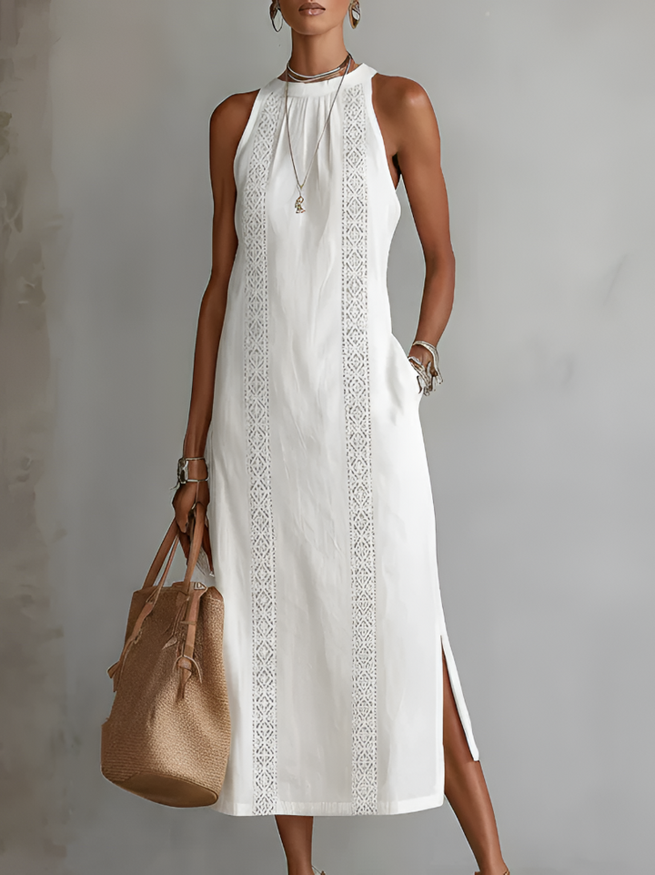 Marlena | Sleeveless Trimmed Midi Dress