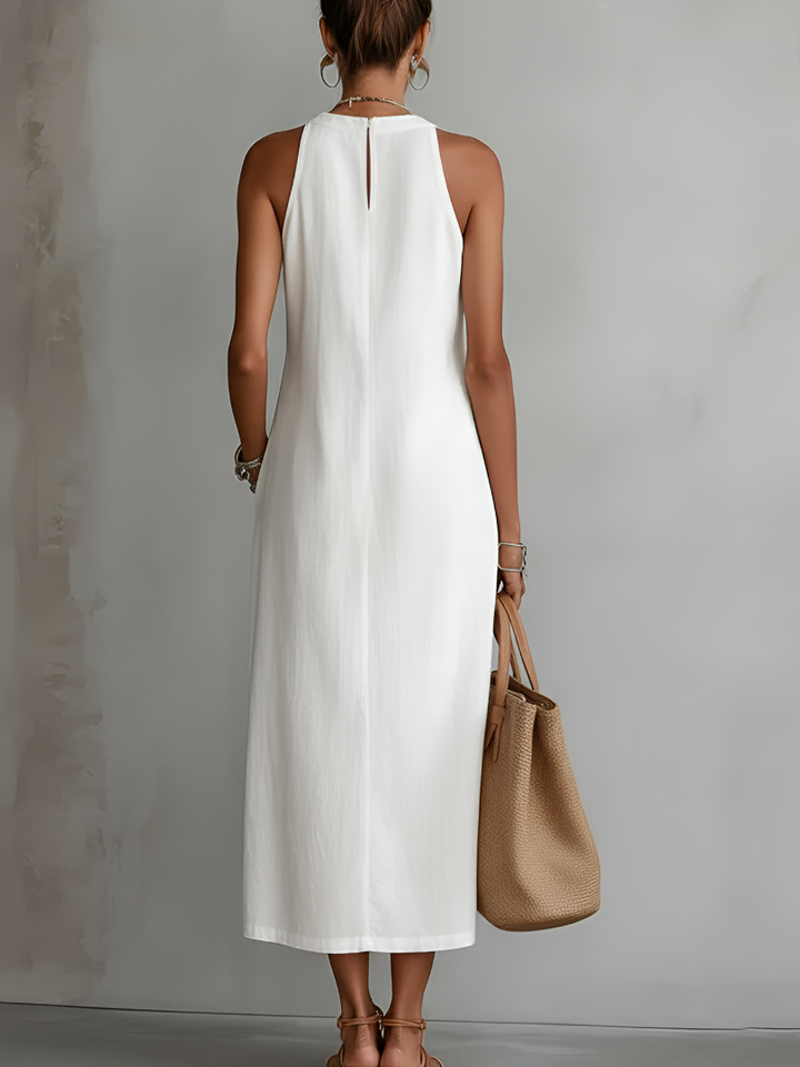 Marlena | Sleeveless Trimmed Midi Dress