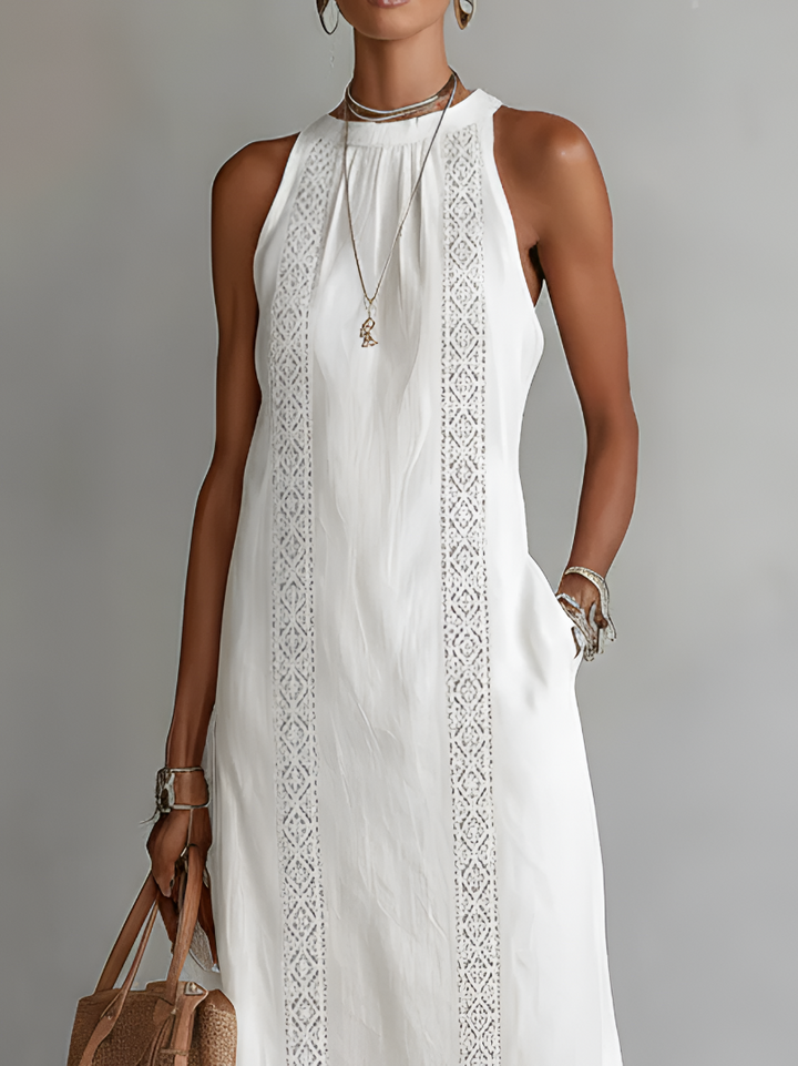 Marlena | Sleeveless Trimmed Midi Dress
