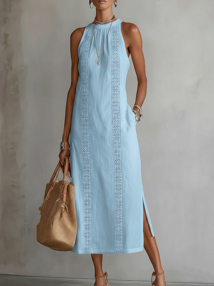 Marlena | Sleeveless Trimmed Midi Dress