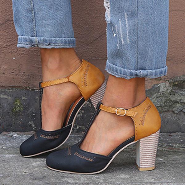 Lottie | Timeless T-Strap Block Heels