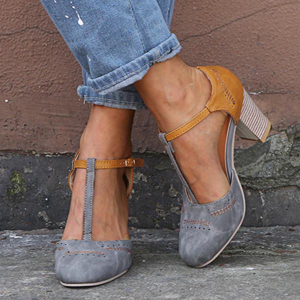 Lottie | Timeless T-Strap Block Heels