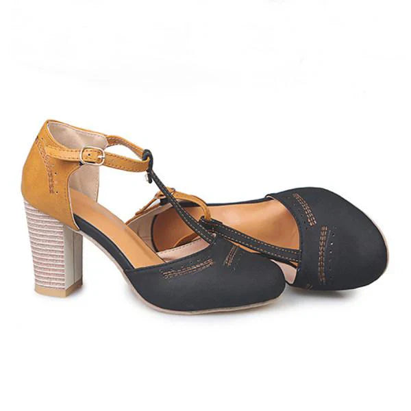 Lottie | Timeless T-Strap Block Heels