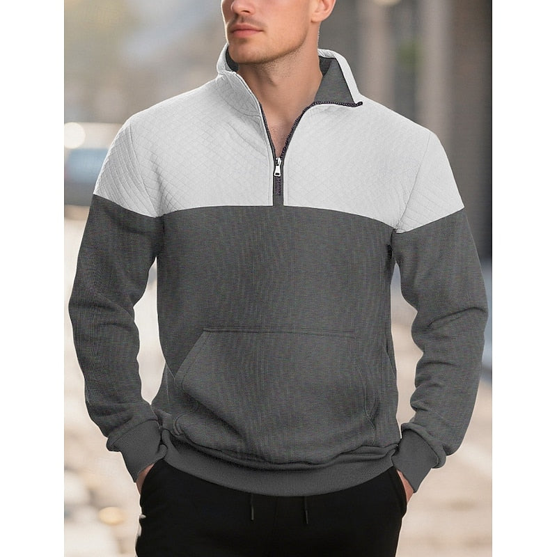 Spencer | Colour-Block Quarter-Zip Sweatshirt