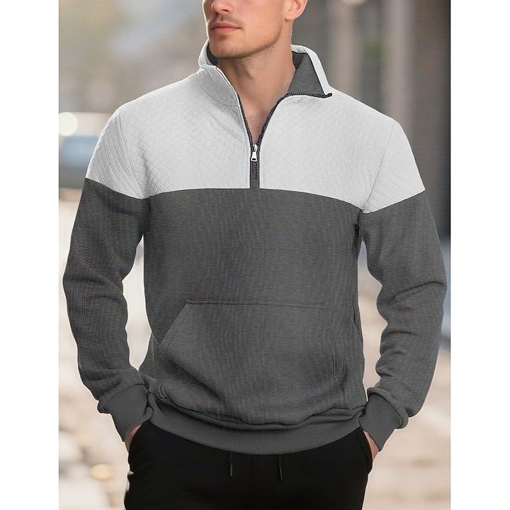 Spencer | Colour-Block Quarter-Zip Sweatshirt