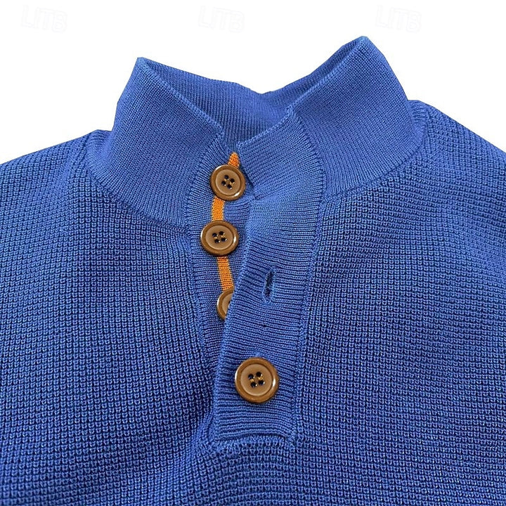 Weston | Stand-Collar Button Sweater