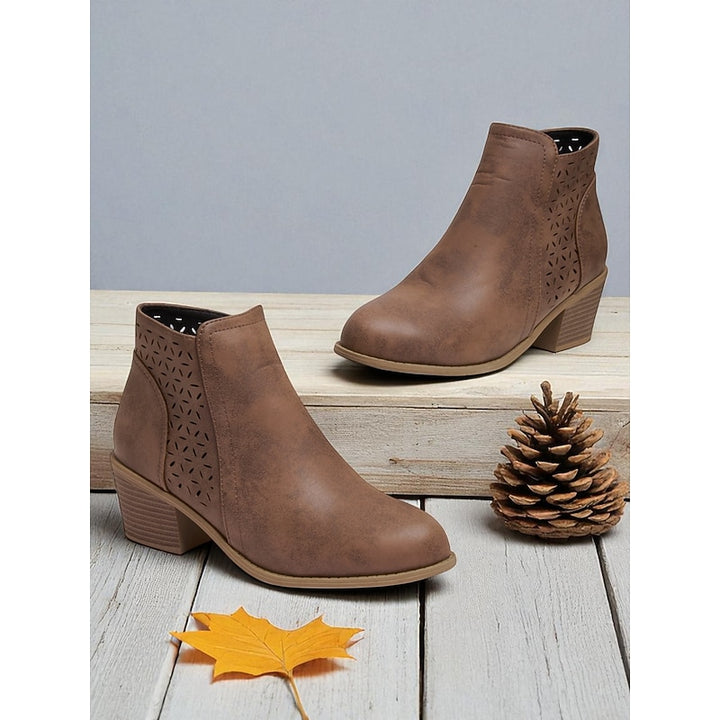 Louise | Cutout Block-Heel Ankle Boots
