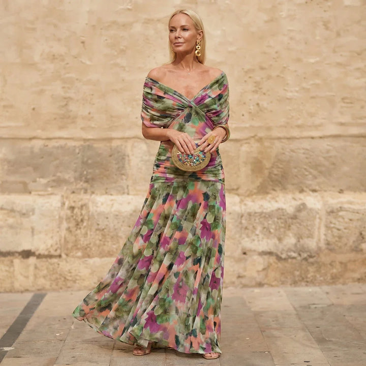 Louisa | Flowing Off-Shoulder Maxi Dress