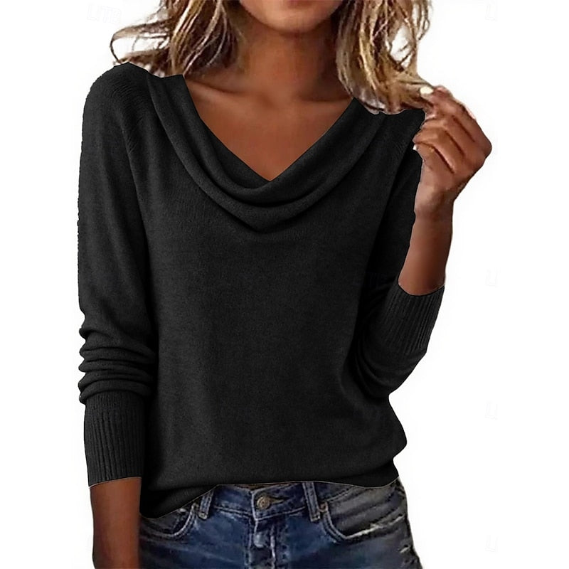 Annalise | Draped Cowl-Neck Sweater