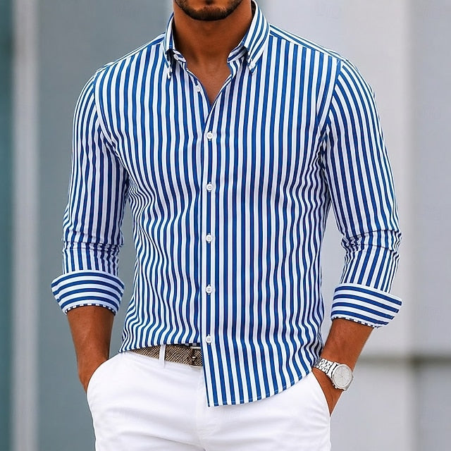 Garrett | Refined Striped Button-Down Shirt