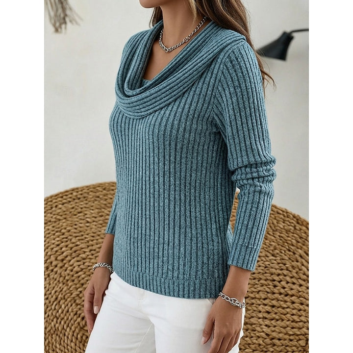 Sabine | Draped Cowl-Neck Ribbed Top