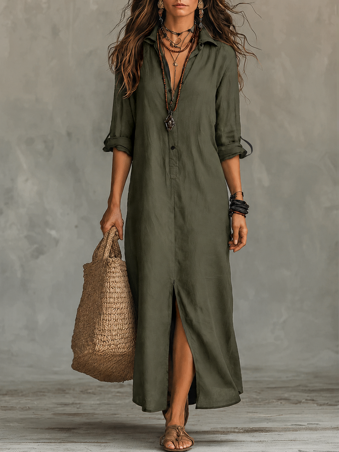 Tamara | Relaxed Button-Front Maxi Dress