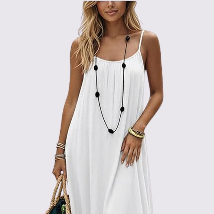 Emilia | Flowing Open-Back Maxi Dress
