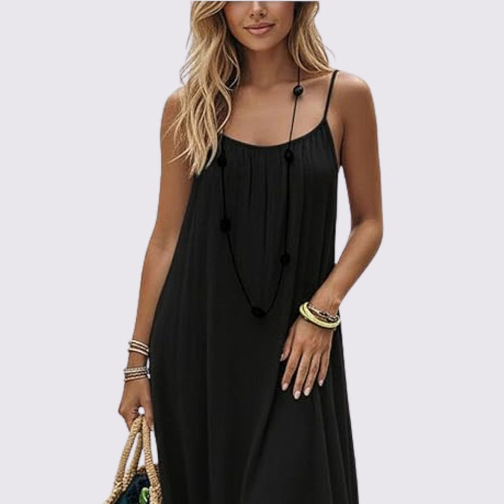 Emilia | Flowing Open-Back Maxi Dress