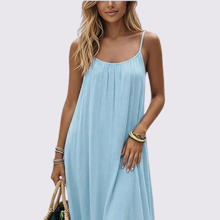 Emilia | Flowing Open-Back Maxi Dress