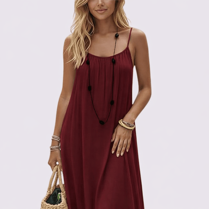 Emilia | Flowing Open-Back Maxi Dress