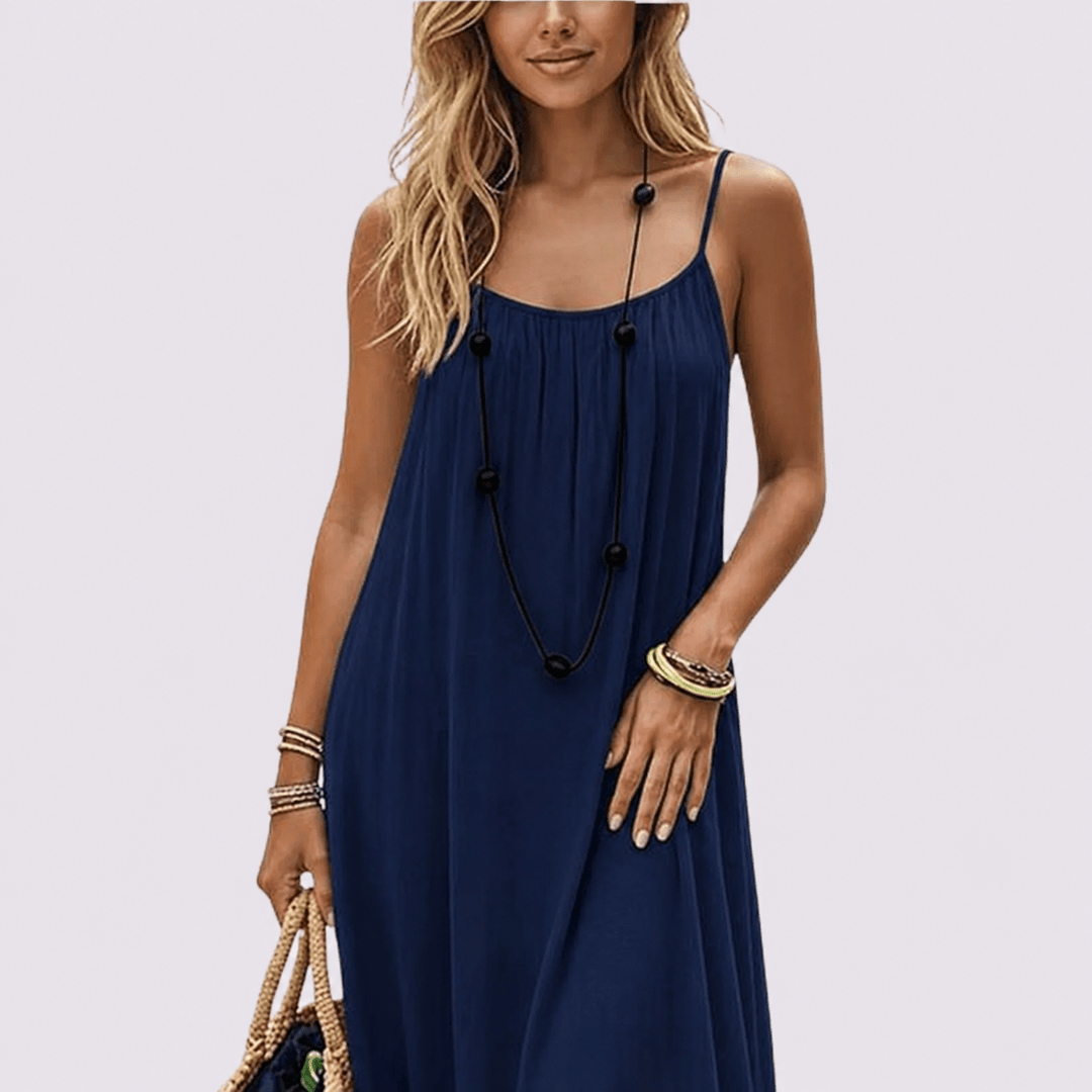Emilia | Flowing Open-Back Maxi Dress