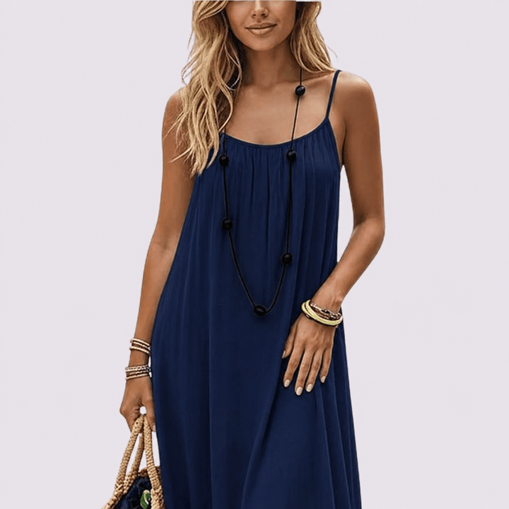 Emilia | Flowing Open-Back Maxi Dress