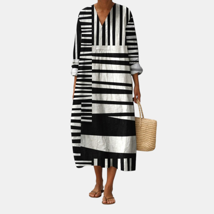 Noreen | Bold Striped Midi Dress