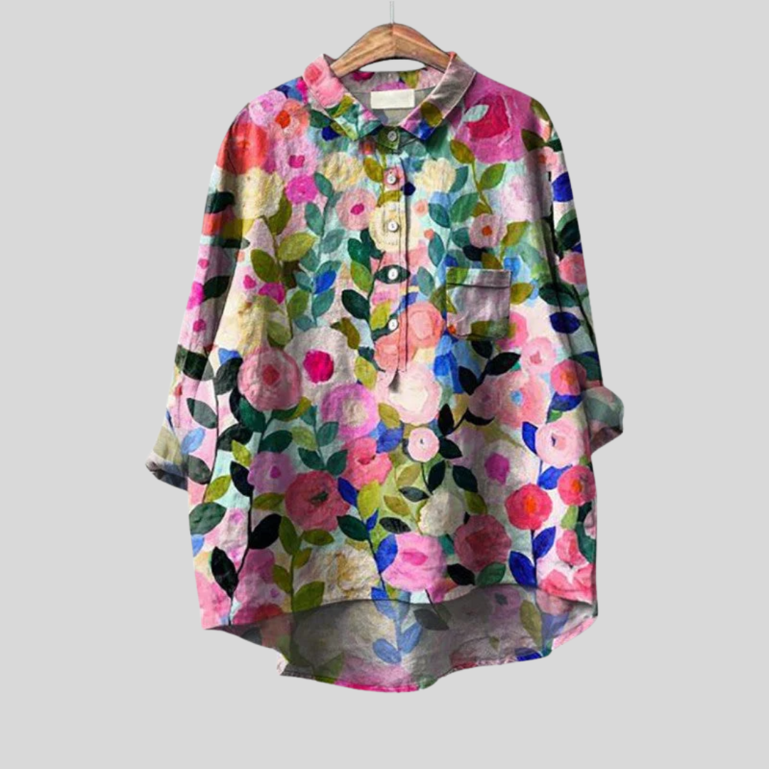 Nancy | Painterly Floral Blouse