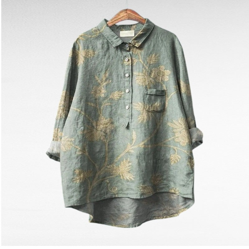 Nancy | Painterly Floral Blouse
