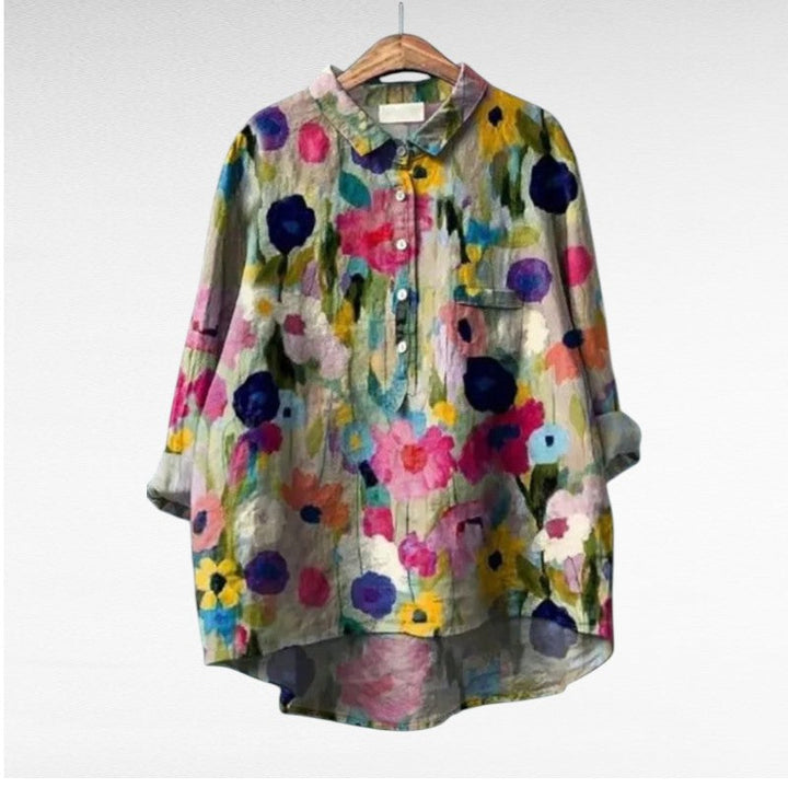Nancy | Painterly Floral Blouse