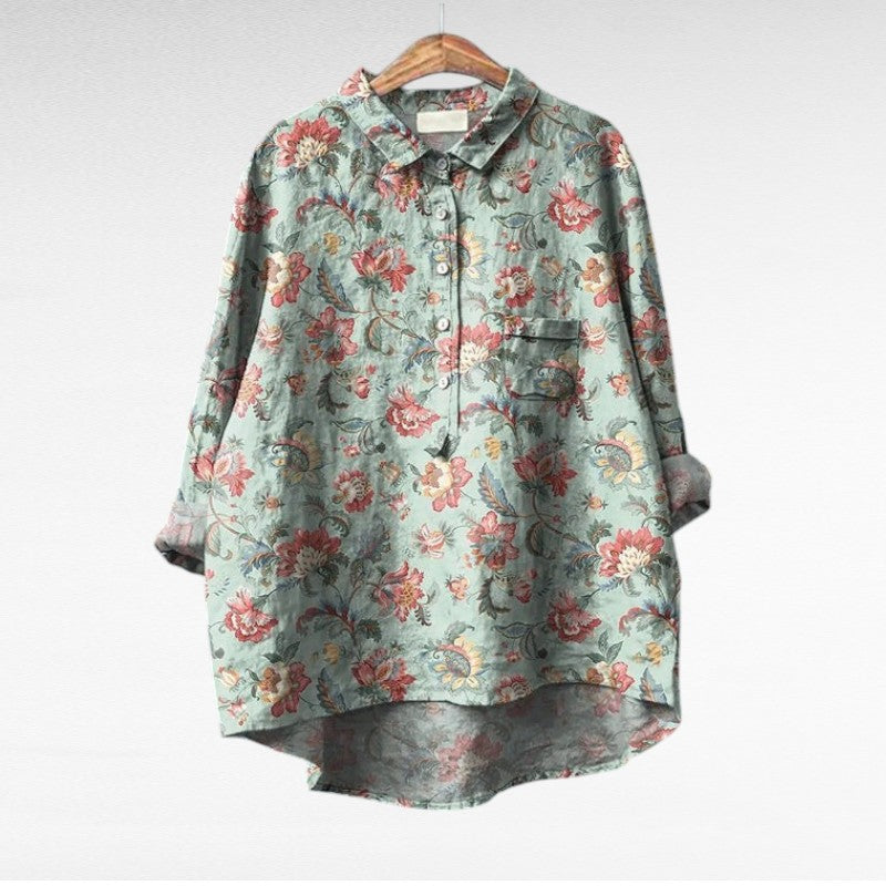 Nancy | Painterly Floral Blouse