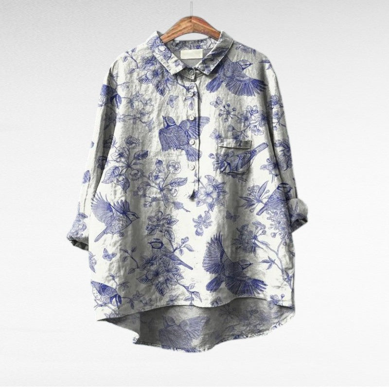 Nancy | Painterly Floral Blouse