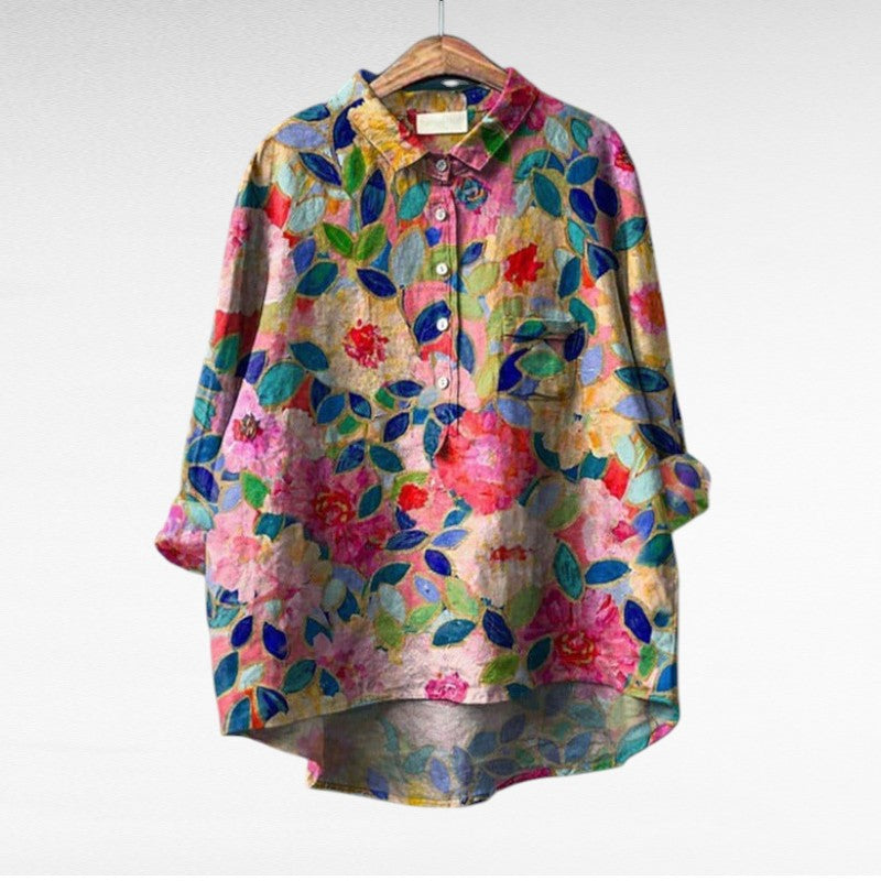 Nancy | Painterly Floral Blouse