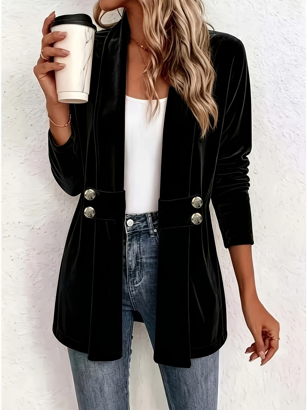 Rhea | Tailored Button-Tab Blazer