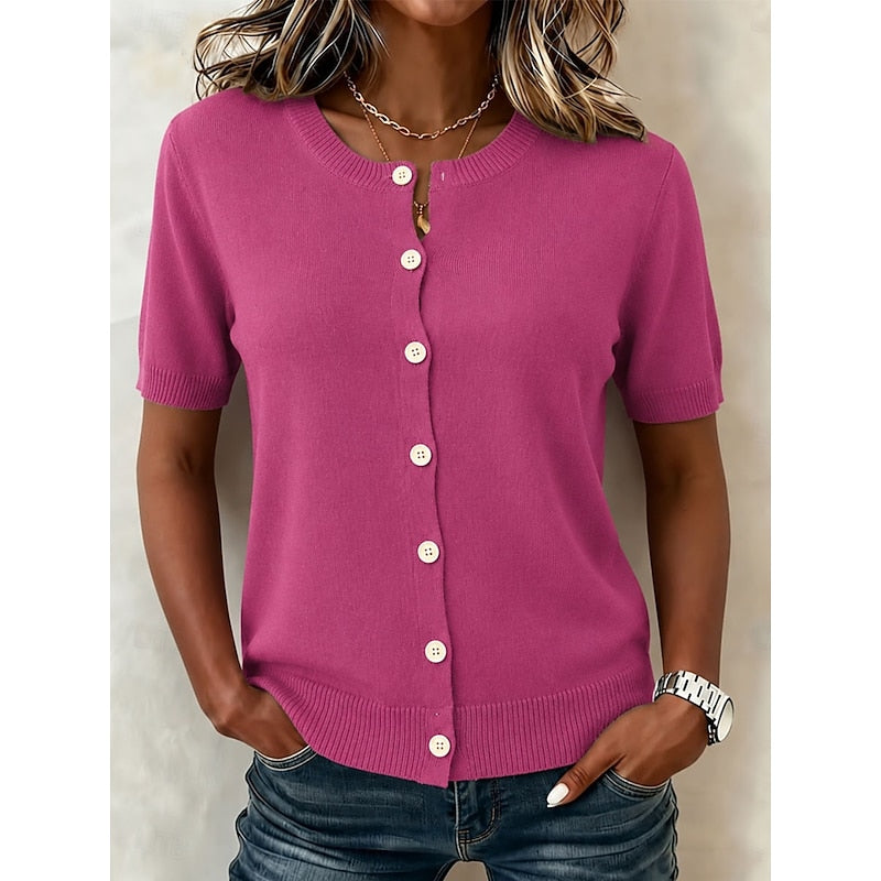Odessa | Button-Front Short-Sleeve Top