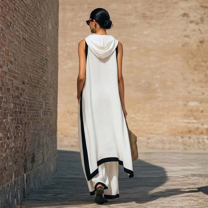 Leonora | Contrast-Trim Two-Piece Set