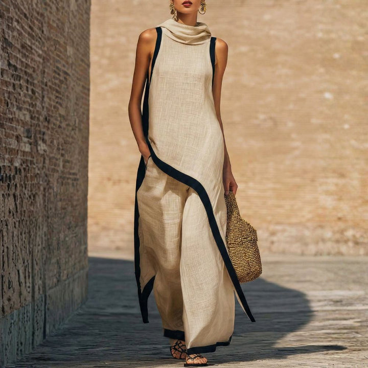 Leonora | Contrast-Trim Two-Piece Set