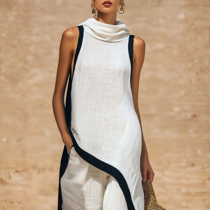 Leonora | Contrast-Trim Two-Piece Set