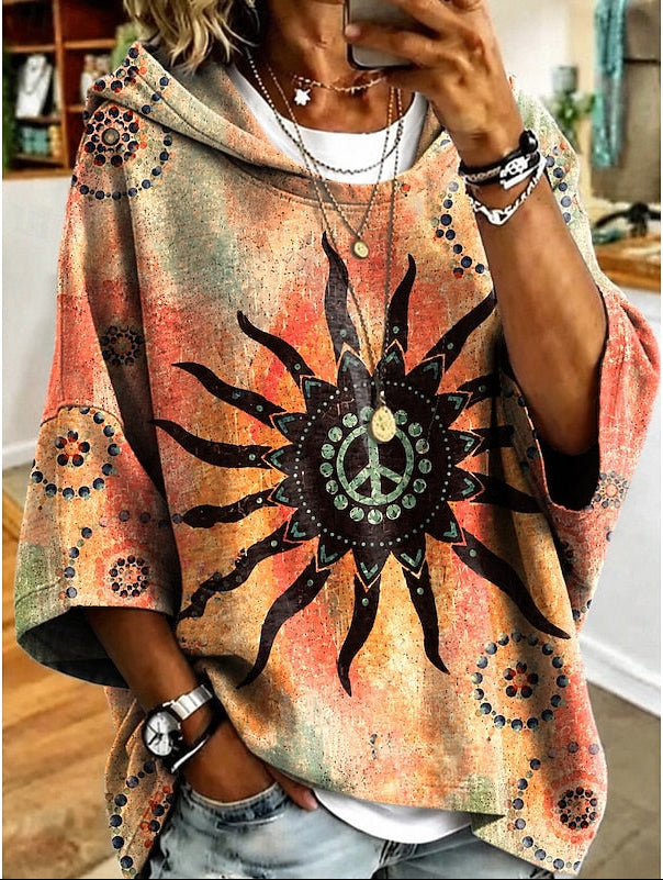 Faye | Floral Hooded Pullover Hoodie