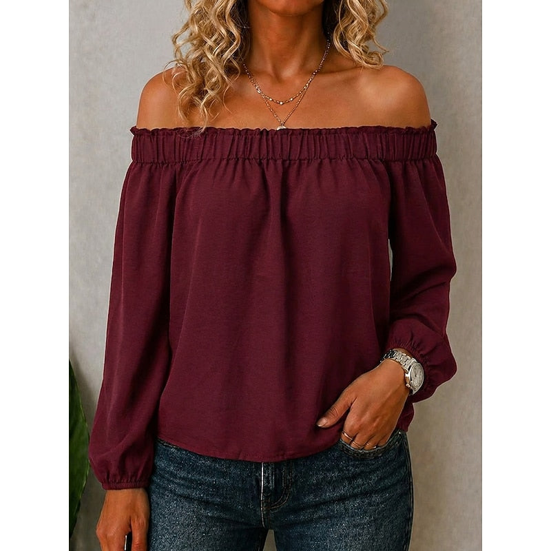 Marina | Off-Shoulder Long Sleeve Top
