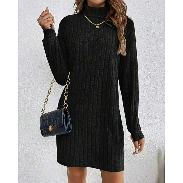 Willow | Soft Ribbed High-Neck Jumper Dress